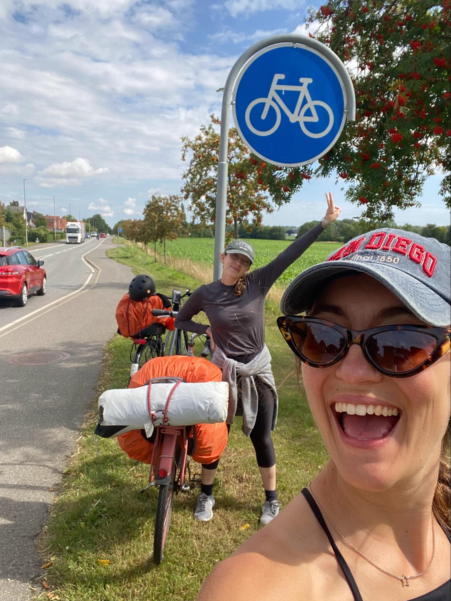 Ines on first biking adventue
